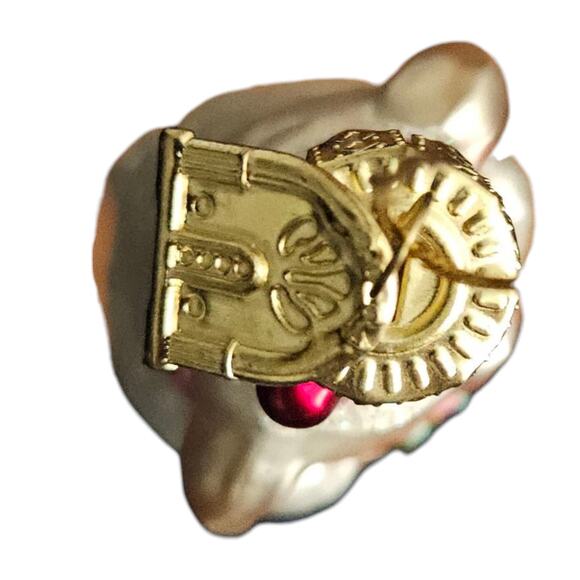 Christopher Radko Glass Ornament Puppy with Tree 3.5" Pink Scarf Vintage - Picture 5 of 6